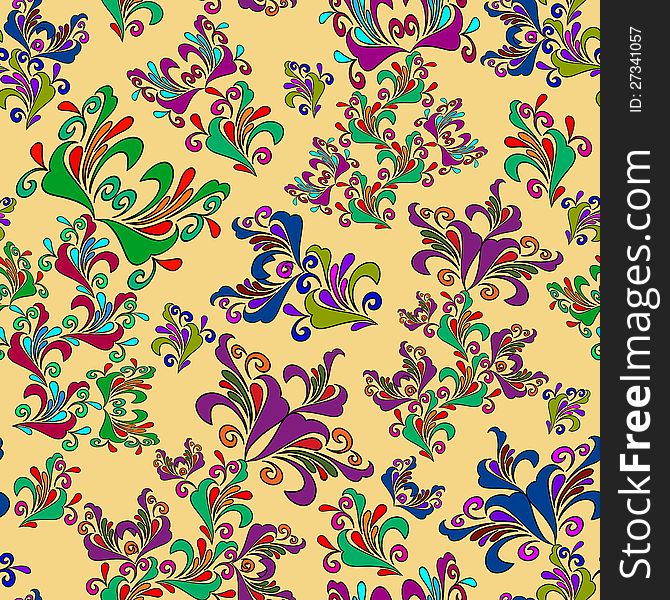 Graphic element. Floral seamless texture.