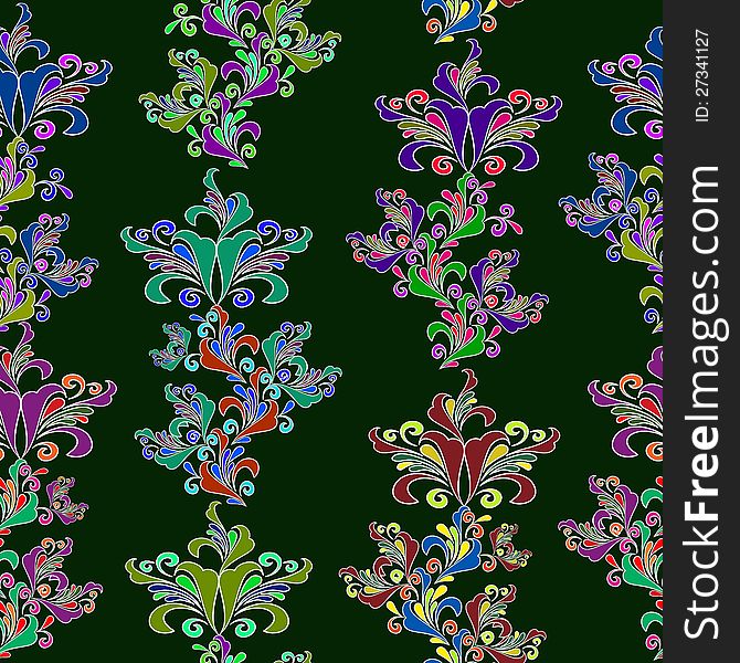 Graphic Element. Floral Seamless Texture.