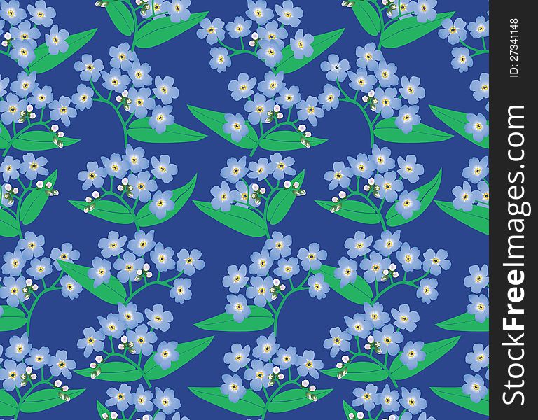 Seamless pattern background with blue flowers forget-me-not. Seamless pattern background with blue flowers forget-me-not