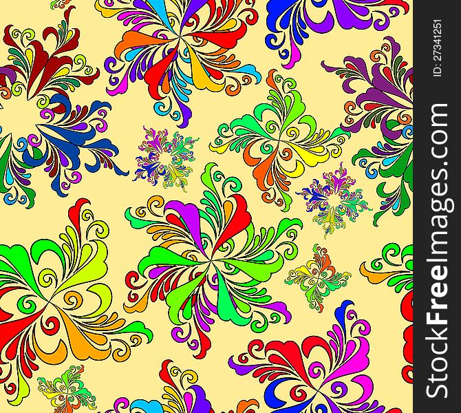 Graphic Element. Floral Seamless Texture.