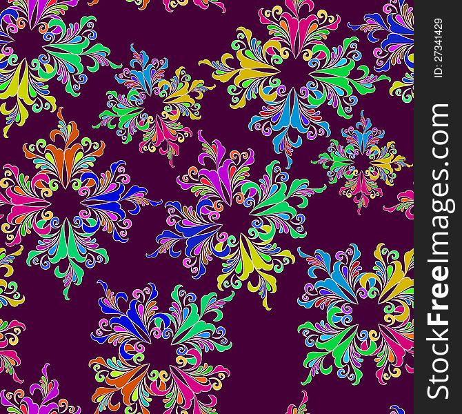 Graphic Element. Floral Seamless Texture.