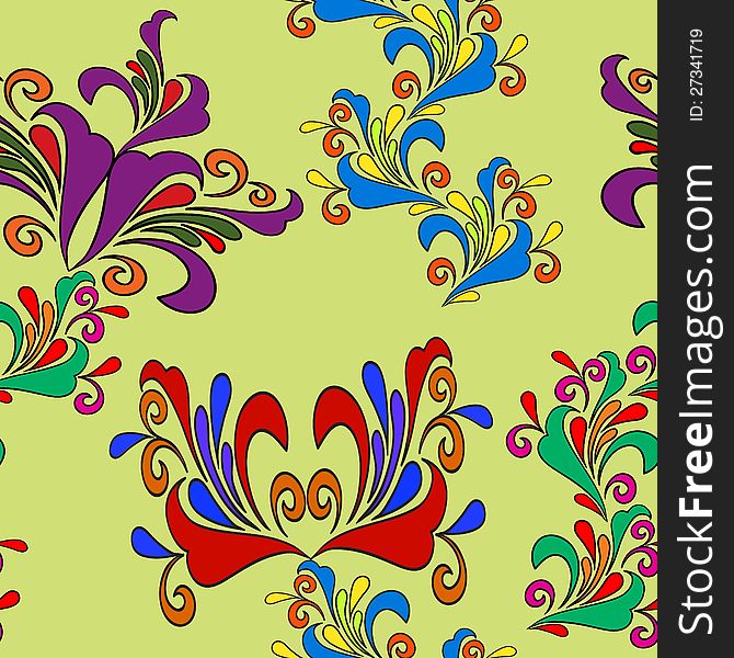 Graphic element. Floral seamless texture. Vector illustration.