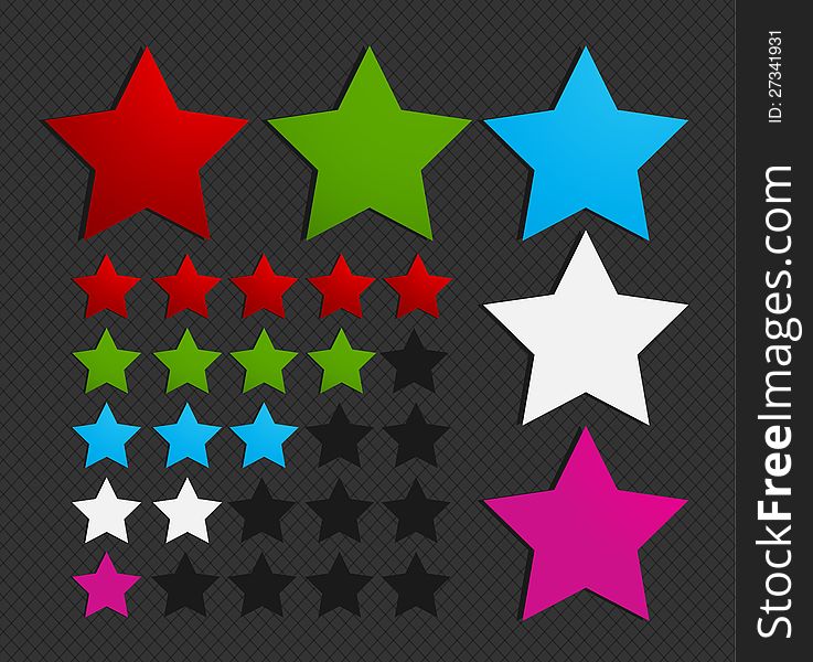 Colorful five star set