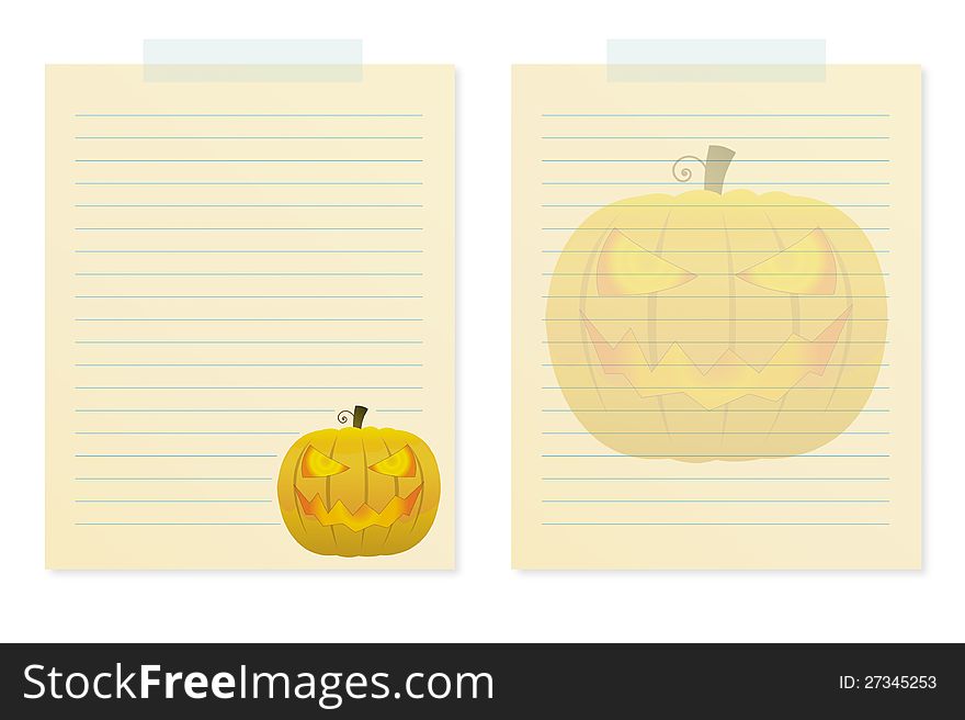 Memo Notes With Halloween Pumkin