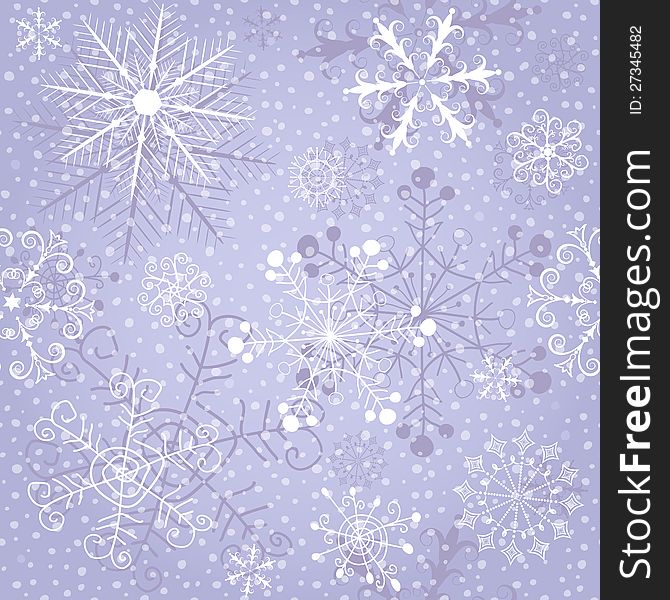 Christmas violet repeating pattern with snow and vintage snowflakes (vector Eps 10). Christmas violet repeating pattern with snow and vintage snowflakes (vector Eps 10)