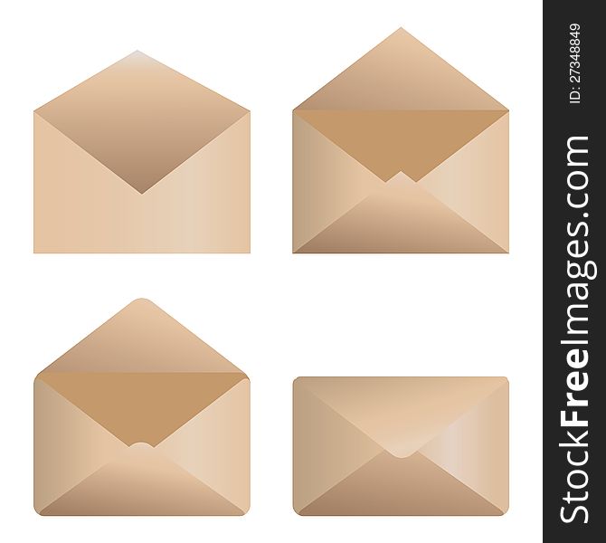 Web icons open and close envelopes on white background. Web icons open and close envelopes on white background.