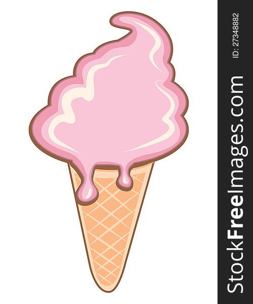 Illustration of ice cream cone on white background