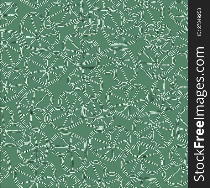 Citrus Hearts Seamless Pattern