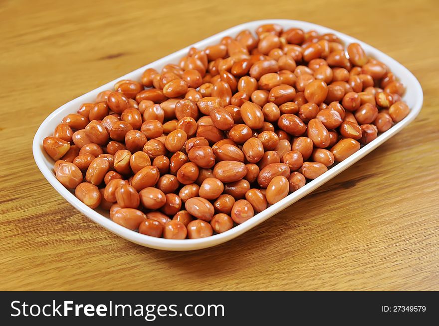 Chinese food - Fried peanuts in a plate