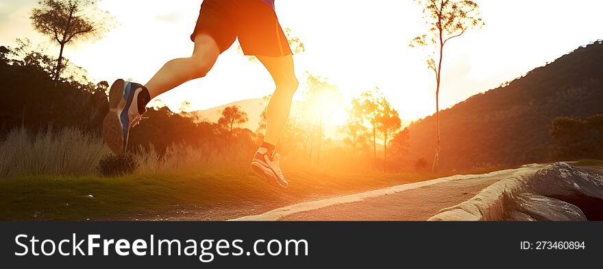 Walking, jogging and running exercise on the street. Concept of knee, leg, foot, ankle, muscles health and problems