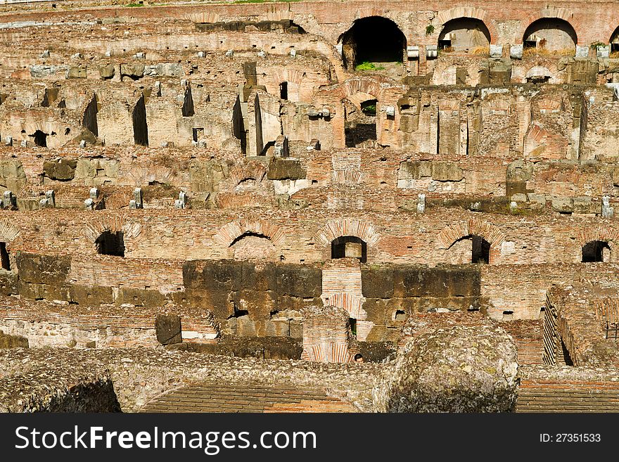 Ruins of the Colosseum arena, Rome