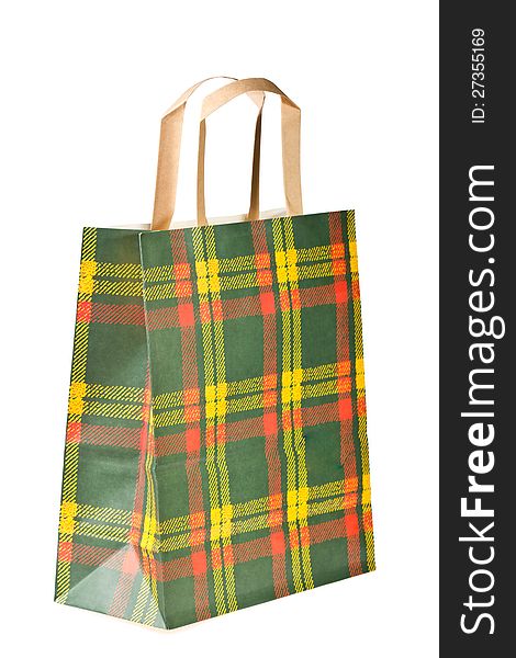 Colourful paper shopping bags isolated on white