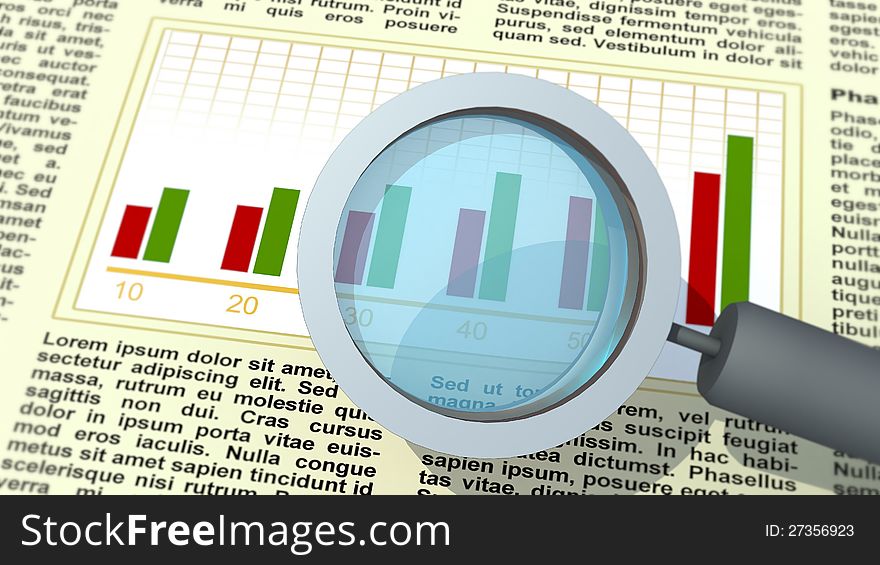 Stock Market News Using a magnifying glass