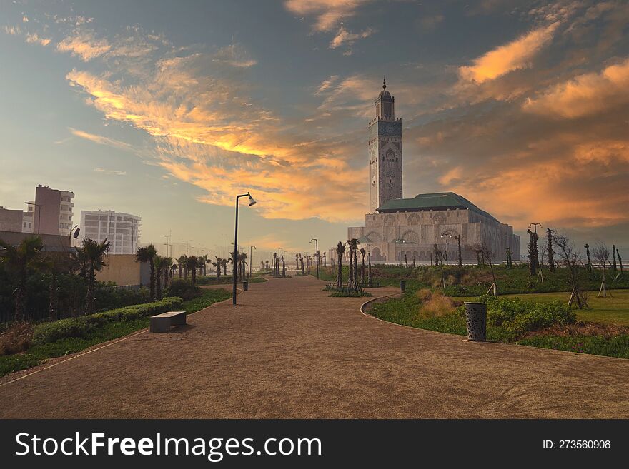 View Of Hassan II Mosque From The Park - Casablanca - Morocco