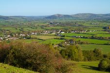 View From Brent Knoll Towards Crook Peak Somerset Royalty Free Stock Photo