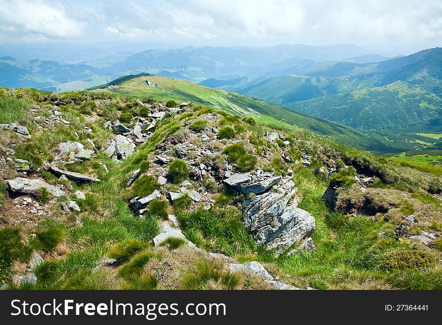 Summer mountain landscape (Chornogora Ridge, Carpathian, Ukraine).