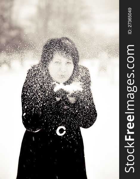 Girl and snow