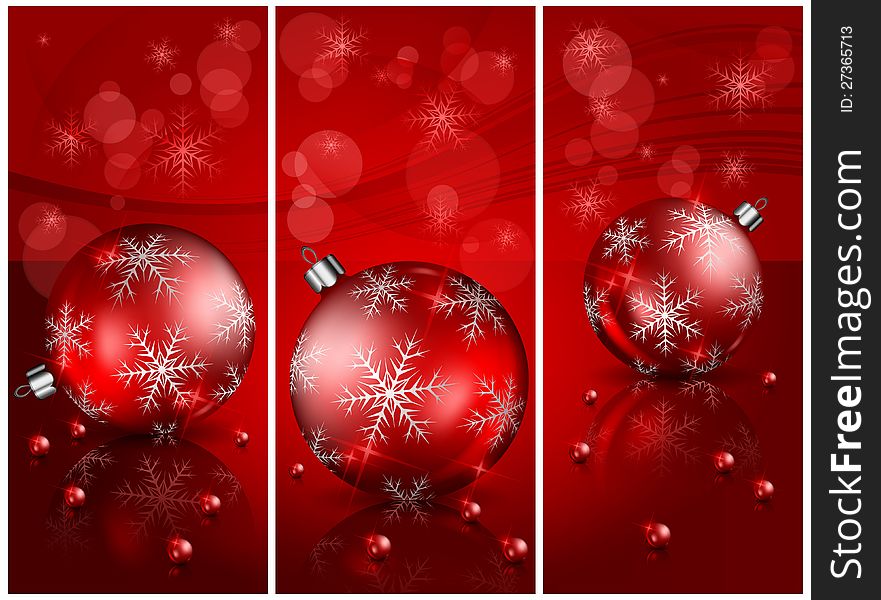 Christmas Balls With Beads In Red