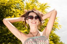Beautiful Sexy Woman Portrait In Black Sunglasses Stock Photography Beautiful Sexy Woman Portrait In Black Sunglasses Stock Photography