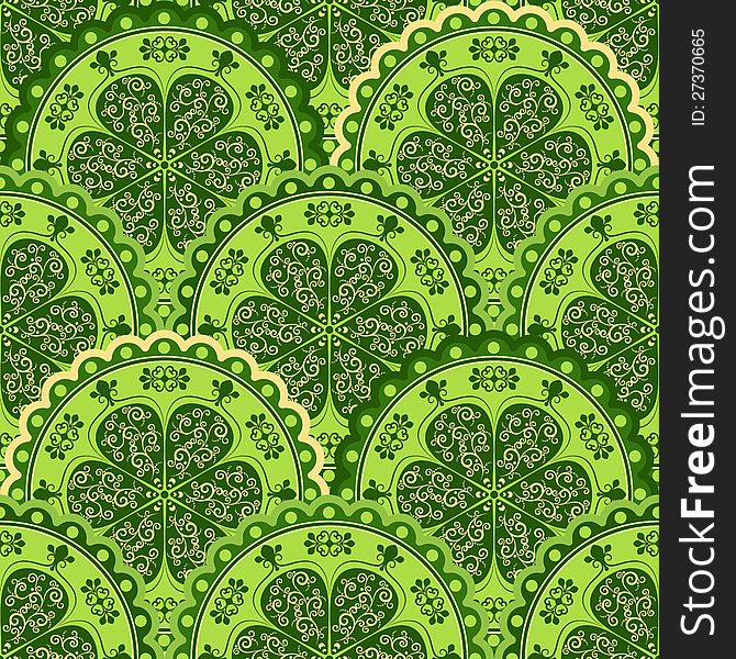 Green-yellow Vintage Seamless Pattern