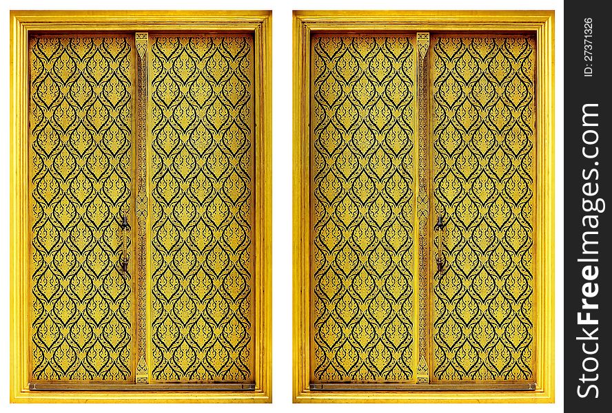 Traditional Thai style, two golden windows.