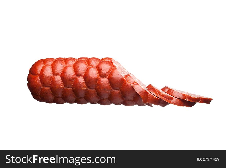Sausage isolated on a white background. Sausage isolated on a white background