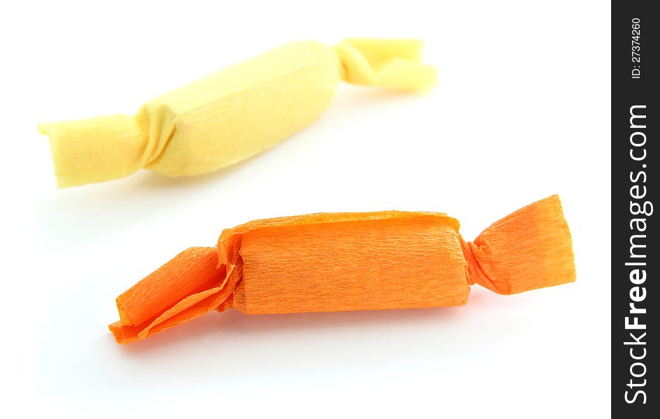 Colorful candies  on white background