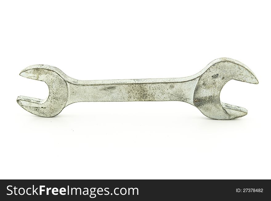 Used wrench with white background