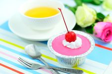Red Cherry Cup Cake Stock Image Red Cherry Cup Cake Stock Image