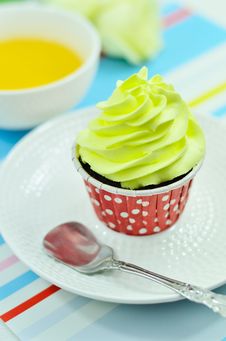 Green Cup Cake Royalty Free Stock Images