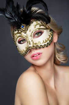 Girl In Mask Carnival Royalty Free Stock Photography Girl In Mask Carnival Royalty Free Stock Photography