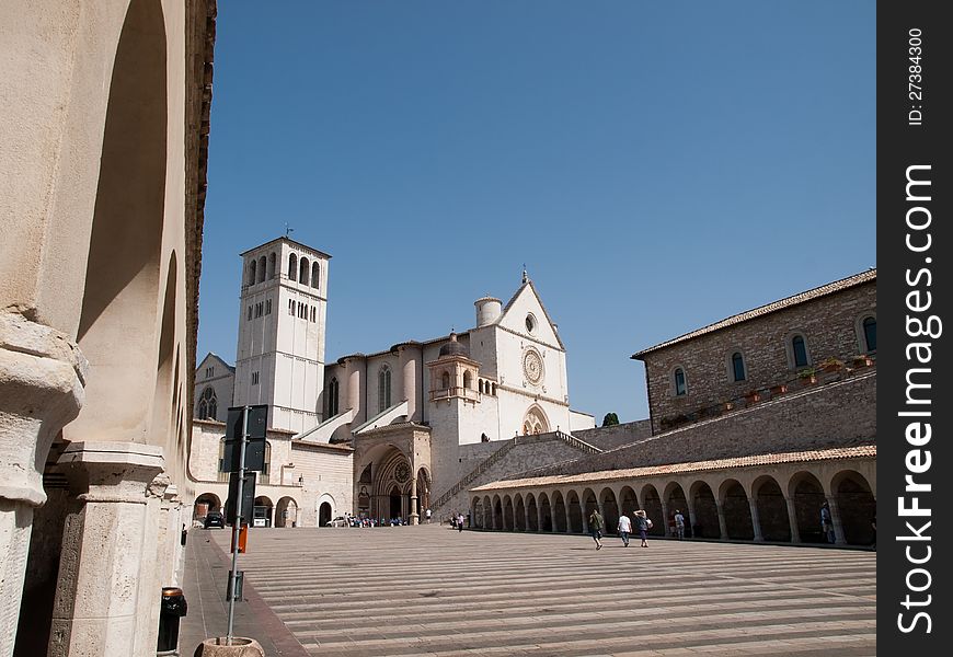 The Basilica of St.Francis and the Sacro Convento in Assisi,Italy. The Basilica of St.Francis and the Sacro Convento in Assisi,Italy