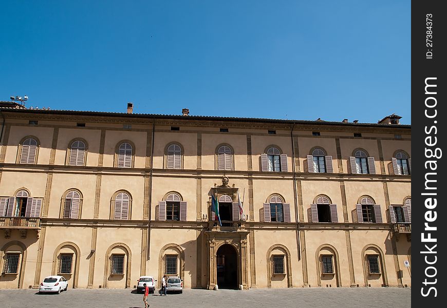 The facade of building near Cathedral of Siena. The facade of building near Cathedral of Siena.