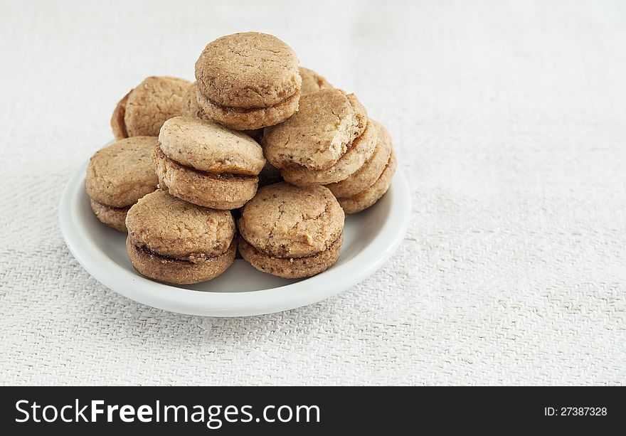 Close up photo of walnut cookies on table