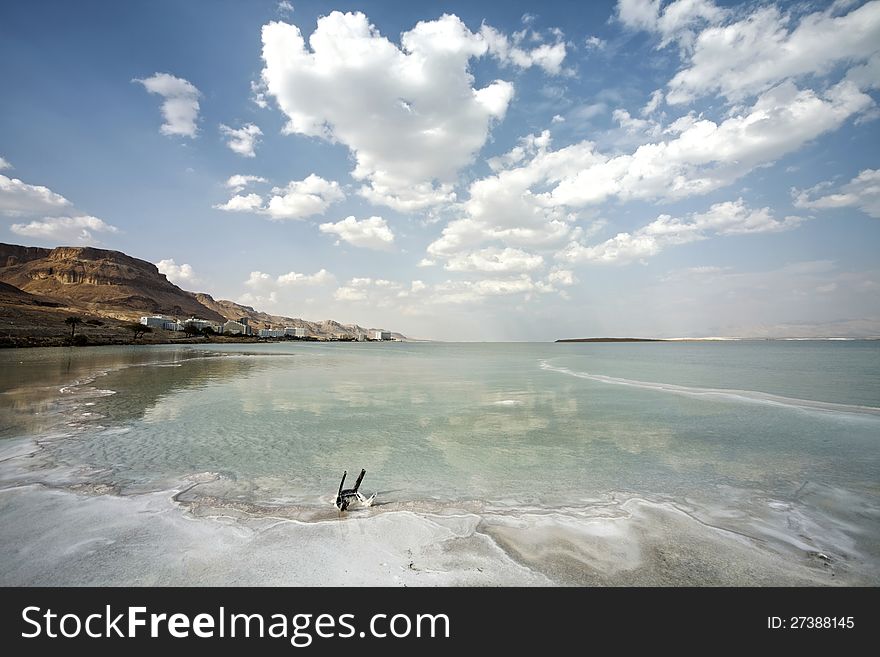 Dead Sea landscape on a summer day. Dead Sea landscape on a summer day
