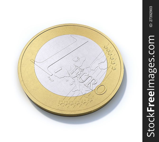 Single Euro coin 3d render