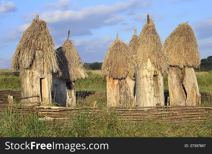 Ancient Wooden Beehives