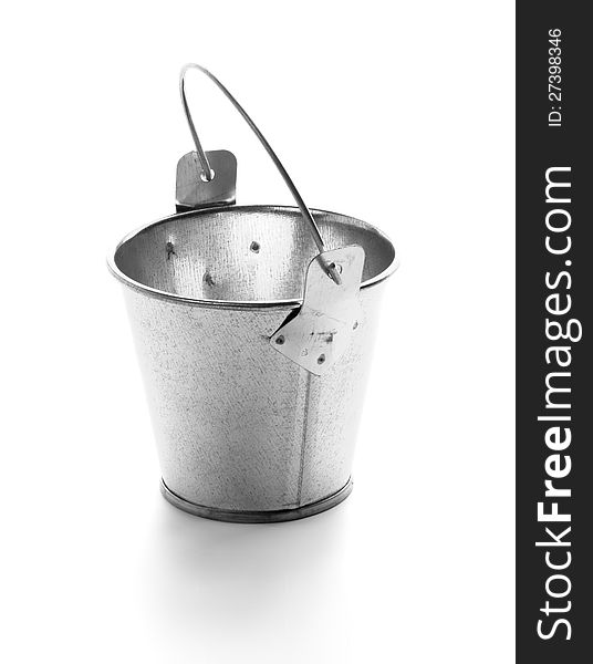 Little Tin Bucket on white background