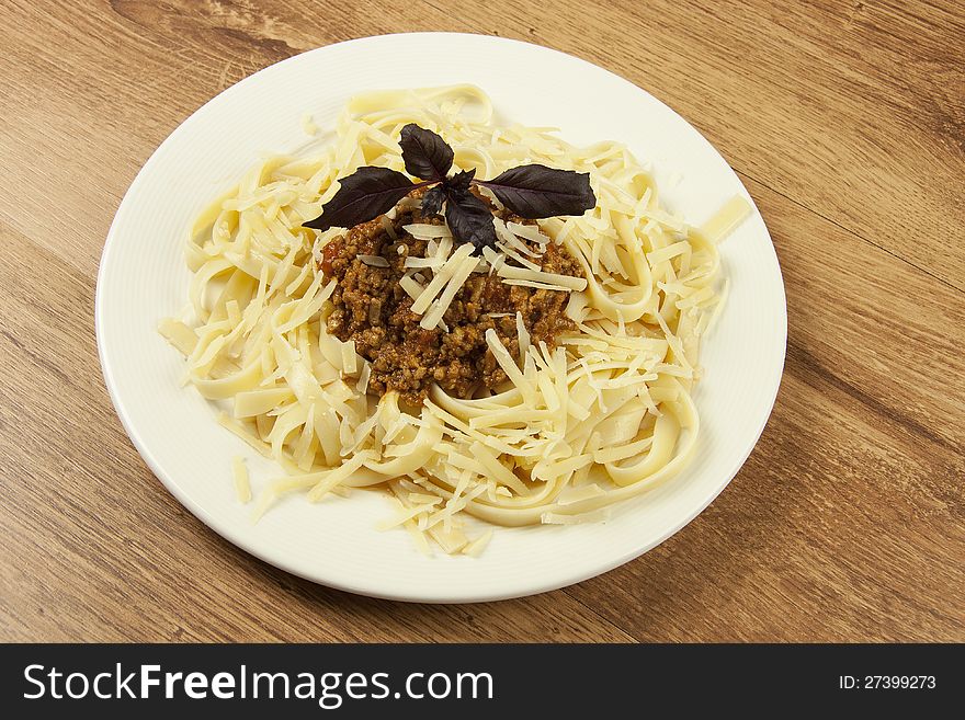 Italian linguini with sauce bolognese. Italian linguini with sauce bolognese