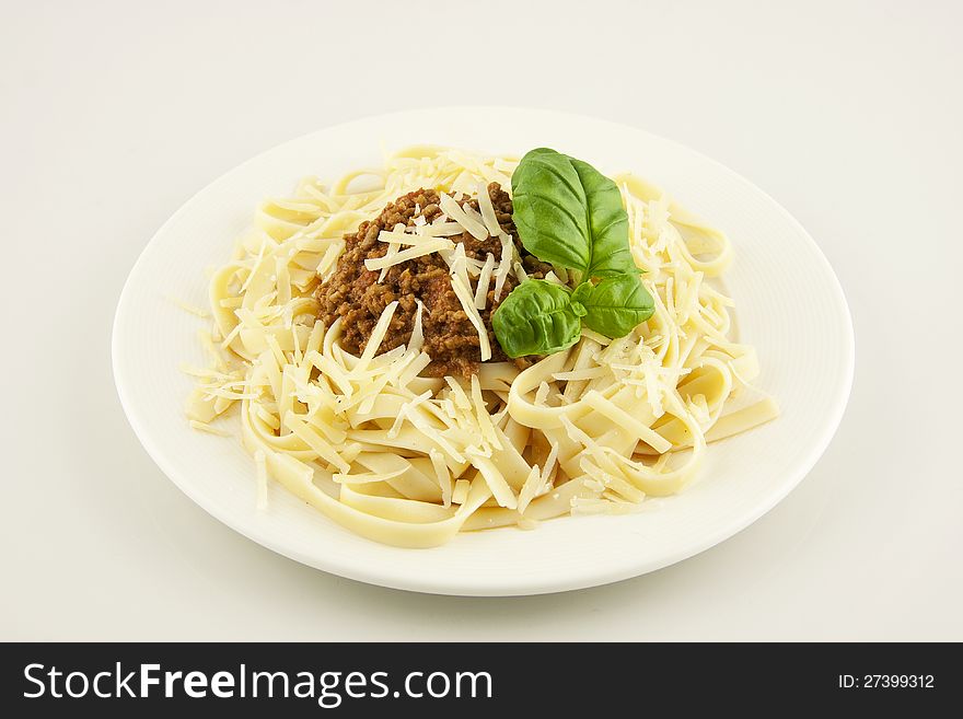 Italian linguini with sauce bolognese. Italian linguini with sauce bolognese