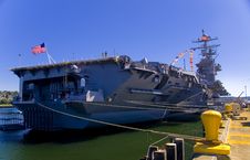 Aircraft Carrier Stern View Royalty Free Stock Images