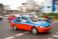 Fast Taxi In City Traffic Stock Photos Fast Taxi In City Traffic Stock Photos