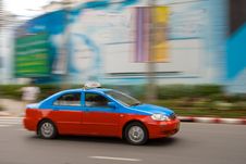 Fast Taxi In City Traffic Royalty Free Stock Image Fast Taxi In City Traffic Royalty Free Stock Image