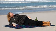 Blonde Woman On The Beach Royalty Free Stock Photo Blonde Woman On The Beach Royalty Free Stock Photo