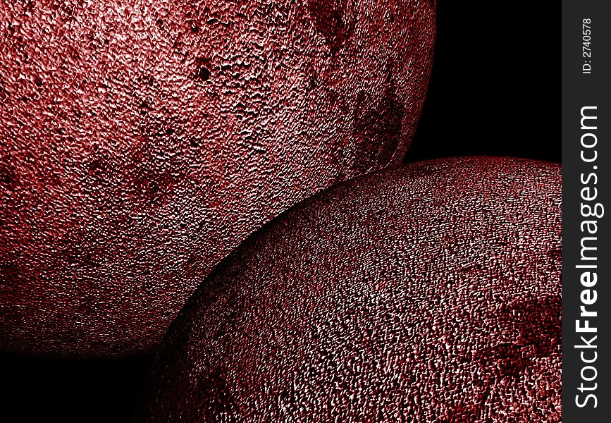 Old brown metal dark balls. Illustration made on computer. Old brown metal dark balls. Illustration made on computer.