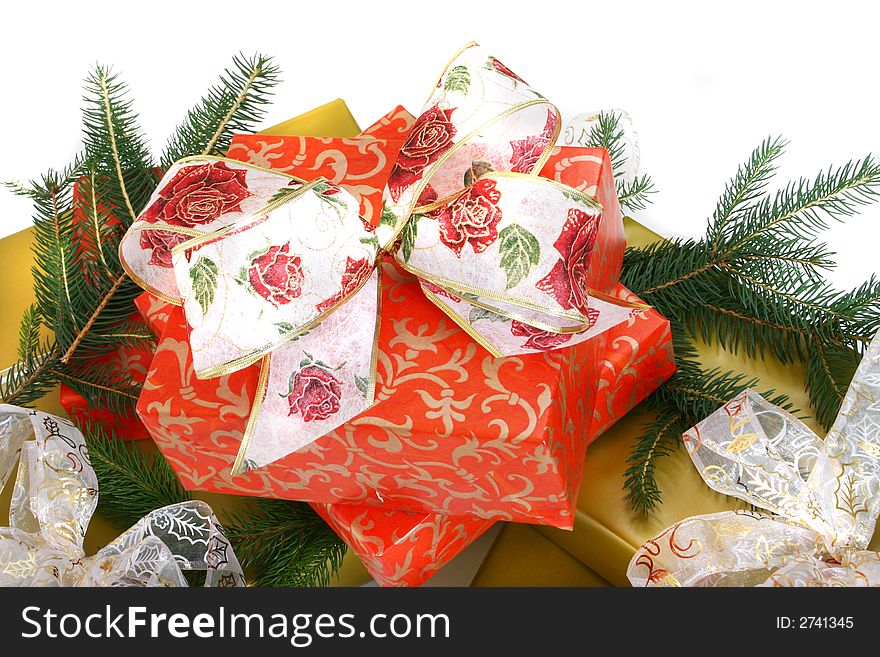 Paper gifts boxes with bow, sits ready for any occasion.