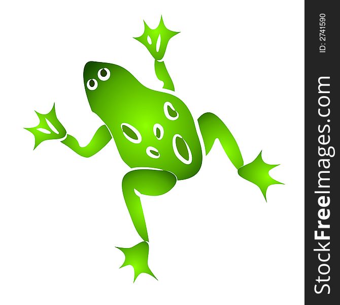 Isolated Green Frog Clip Art