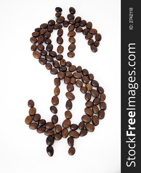 Coffee bens like dollars symbol. Coffee bens like dollars symbol