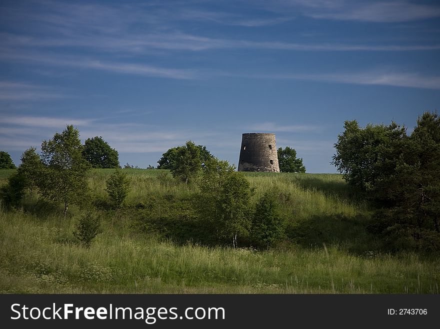 Landscape whit blue sky  and green hill in Poland. Landscape whit blue sky  and green hill in Poland