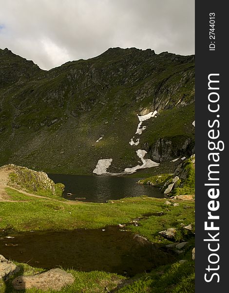 Balea Lake, a glacial lake in Romania